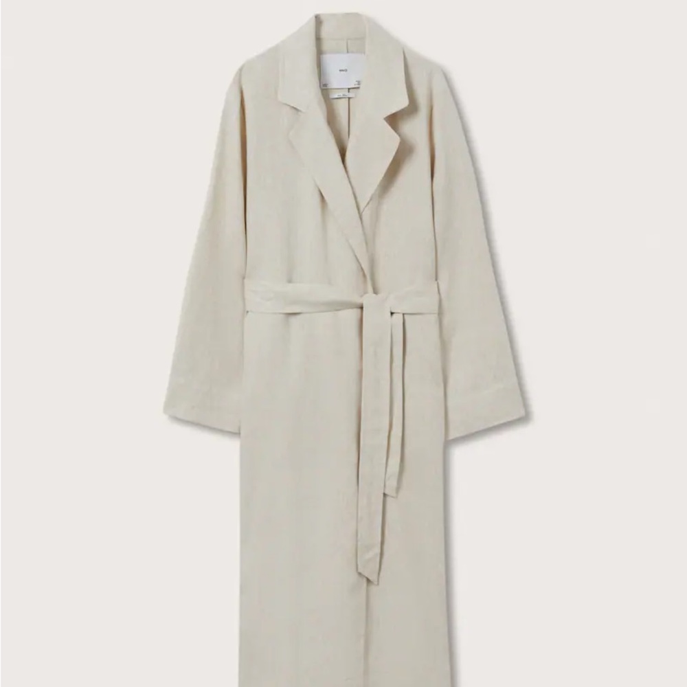 Mango 100% linen trench coat